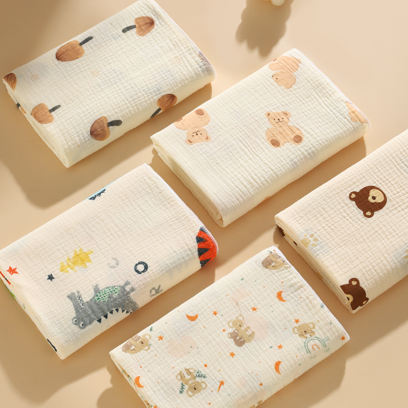Baby Crepe Wrapping Towel Newborn Baby Cotton Large Size Wrapping Sweat-Absorbing Breathable Newborn Skin-Sticking Wrapping Towel