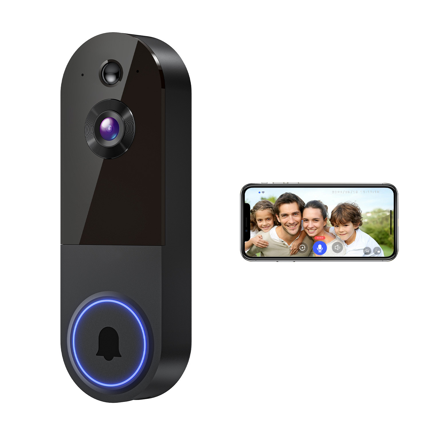 Video Doorbell Camera Wireless Voice Intercom Monitoring Wifi High-Definition Night Vision Smart Doorbell Digital Cat Eye
