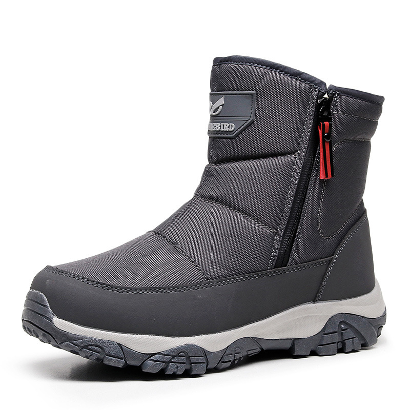 Men's Winter Cotton Shoes with Plush Lining, Thickened Snow Boots, Waterproof, Non-Slip, High-Top, Warm, Large Size for Northeast