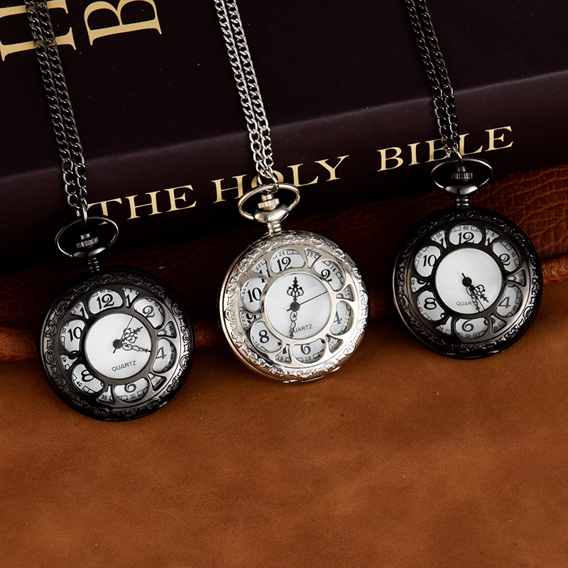 Hollow petals pocket watch a variety of styles pocket watch large alloy quartz watch flip watch a generation of hair