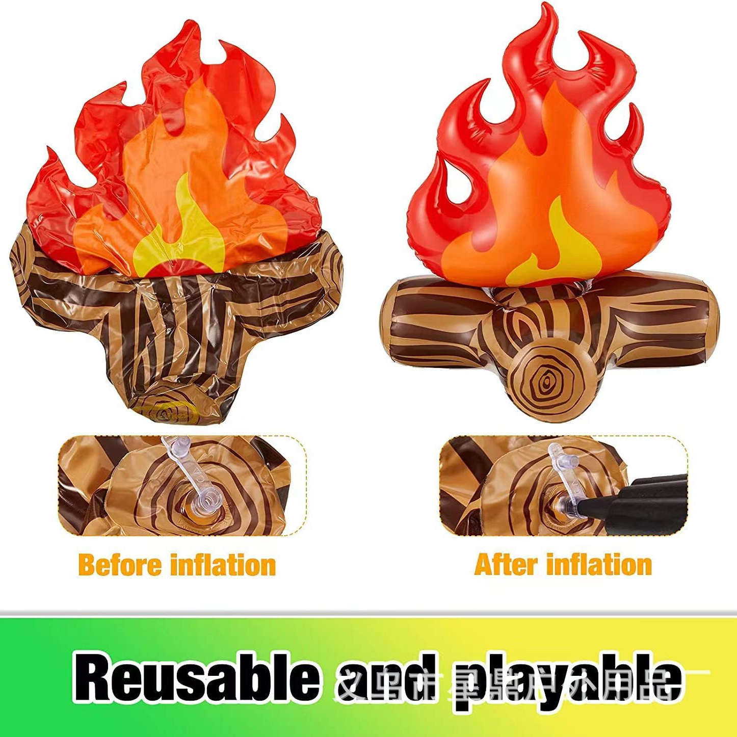 Cross-border new PVC outdoor camping party decoration props courtyard campfire simulation fire inflatable flame toy
