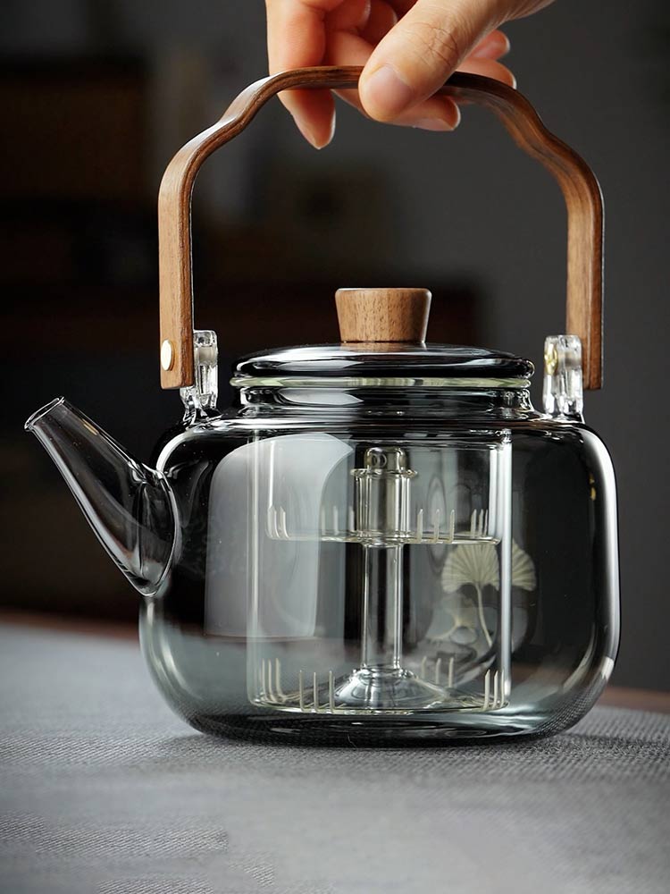 Стеклянный чайник 2025 нового образца для домашнего использования с ручкой, термостойкий, подходит для открытого огня и электрической керамической плиты, набор для кипячения воды