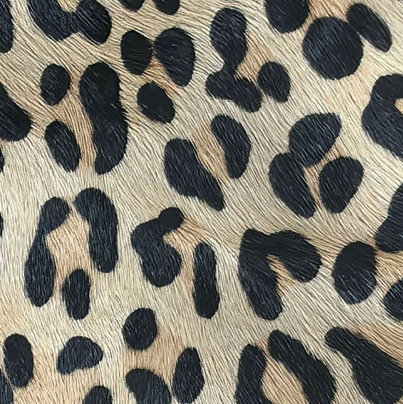 Free printed in stock horse skin leopard print genuine leather black and white fur one leather shoe bag leather art horse hair fabric