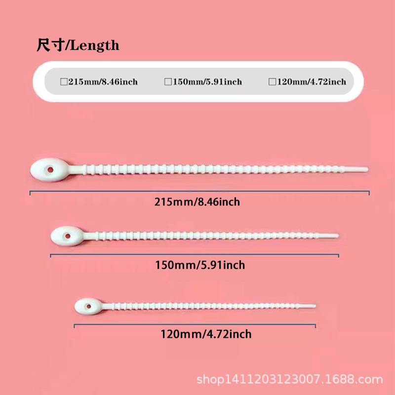 Cross-border DIY handmade silicone cable tie accessories doll key chain lanyard data cable storage winder