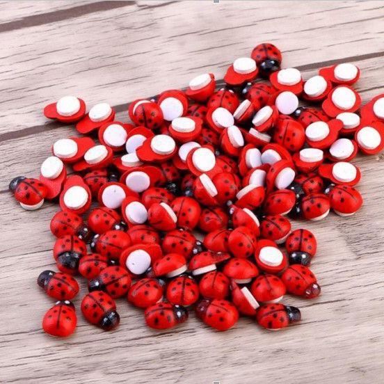 Деревянные жуки божьи коровки Мох Фигурки для микроландшафта DIY аксессуары для детей Деревянные изделия для дома