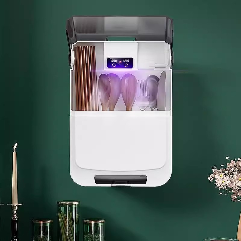 Smart Chopstick Holder Sterilizer with Drying Function, Compact Household Model, No Drilling Required
