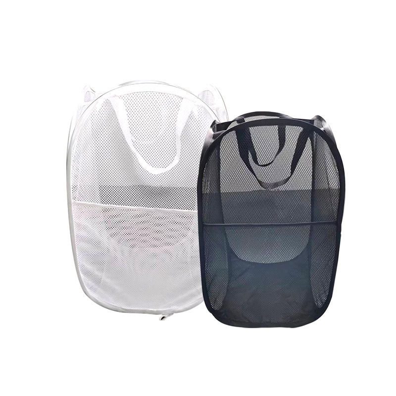 Cross-border Dirty Clothes Basket Foldable Dirty Clothes Basket Household Storage Basket Mesh Storage Basket Clothes Toy Portable Storage Basket