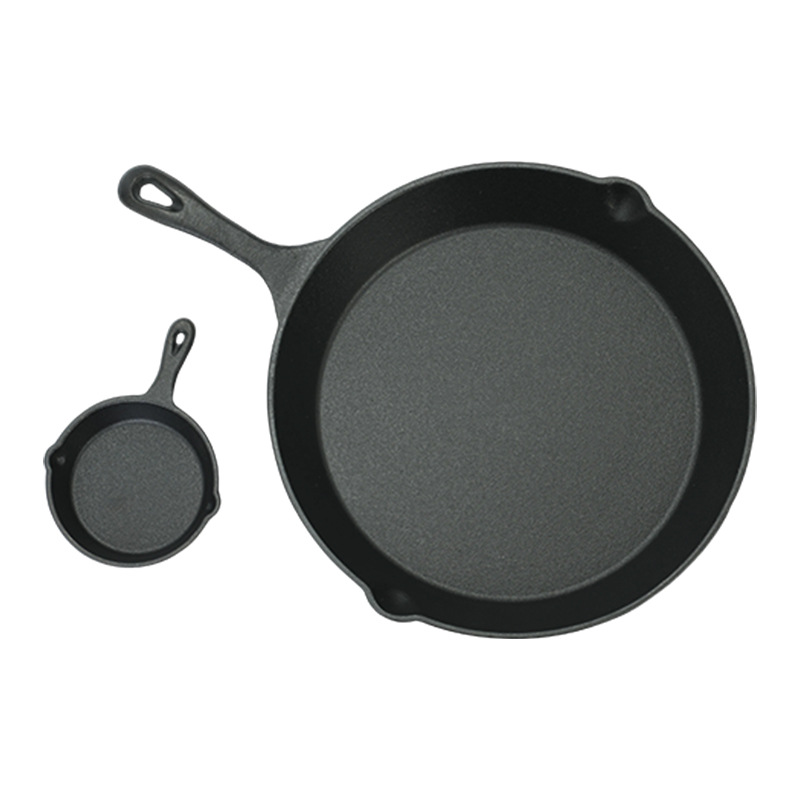 Cross-Border Uncoated Cast Iron Frying Pan Small Frying Pan Household Frying Pan Old-Fashioned Iron Pan Kitchenware Set Oil Splashing Pan