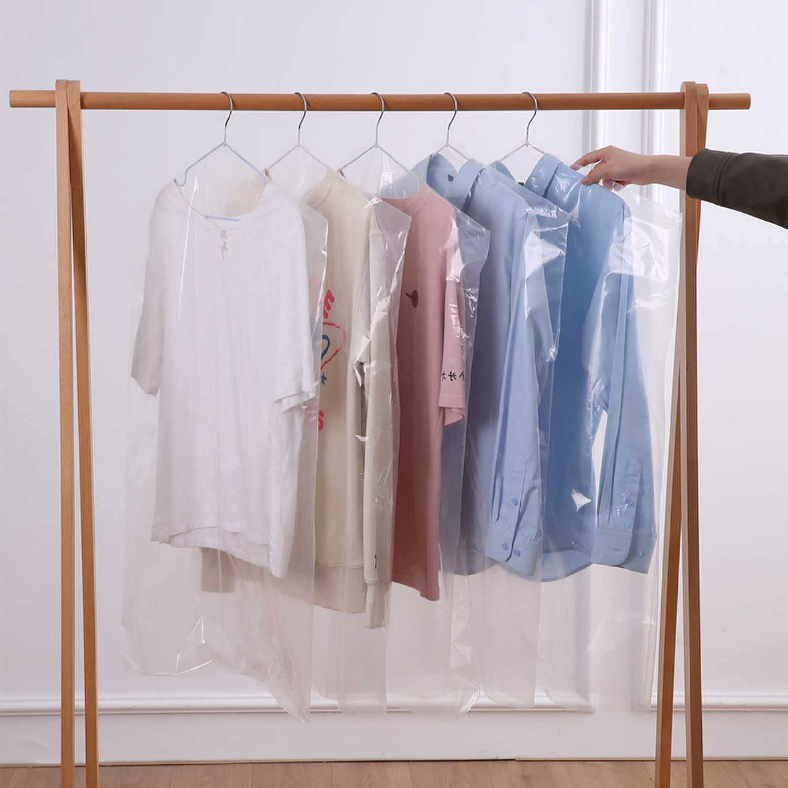 Clothes Dust Cover Transparent Hanging Clothes Bag Household Dust Bag Clothes Cover Dry Cleaning Shop Disposable Coat Suit Cover