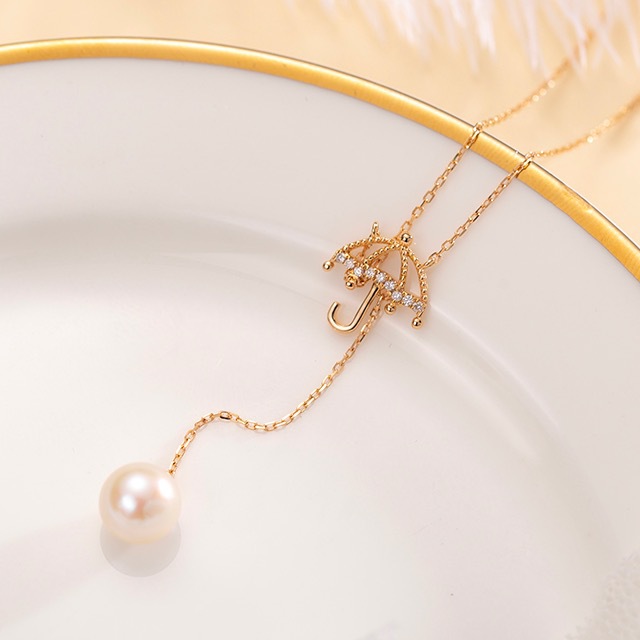 Колье из 18K розового золота с бриллиантами и жемчугом Lovers in the Rain, с сертификатом, идеальный подарок