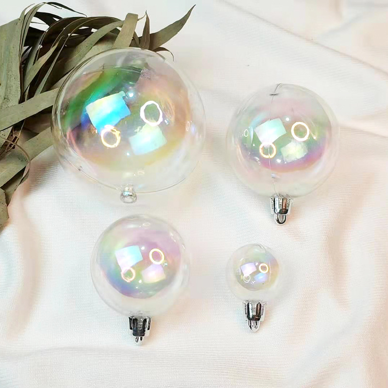 Phantom Christmas Ball Colorful Transparent Christmas Decorative Ball PET Christmas Tree Pendant Birthday Party Decorative Ball