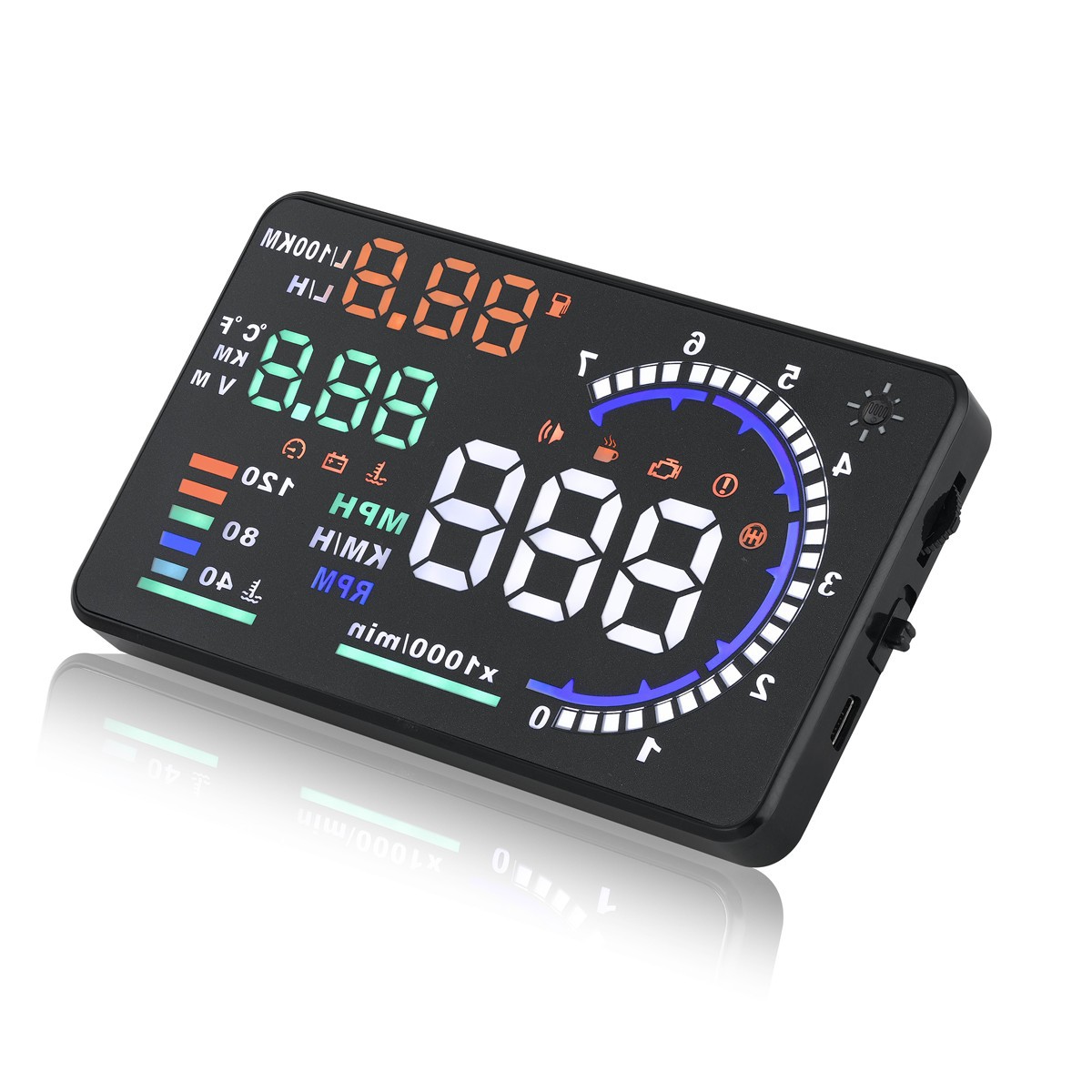 A8 Classic Car HUD head-up display Car OBD2 speed water temperature voltage meter factory direct HUD
