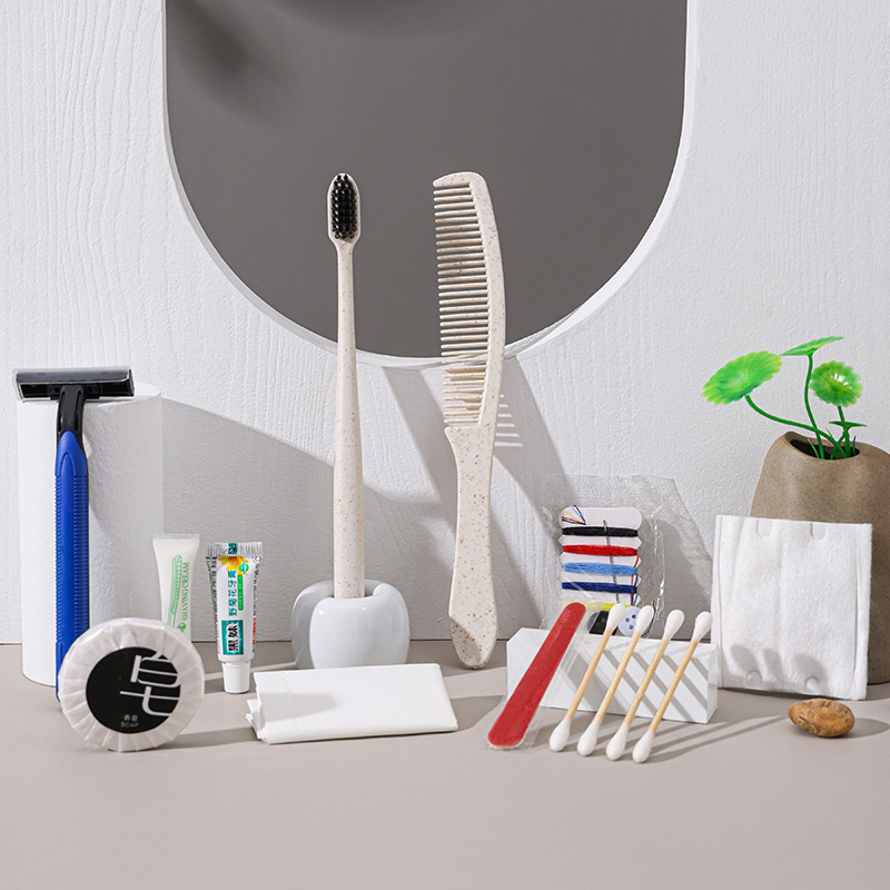 Star Hotel Homestay Disposable Toiletries Set Bamboo Charcoal Soft Hair Toothbrush Toothpaste Comb Room Supplies