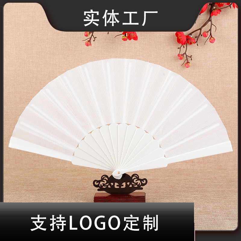 Однотонный плоский складной вентилятор для женщин, оптовая продажа летних вентиляторов