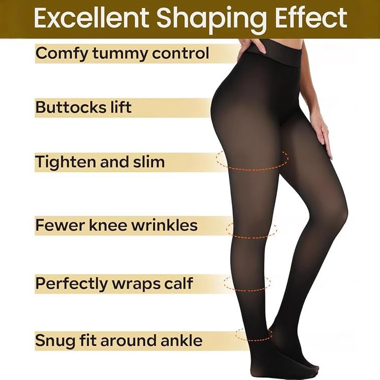 Cross-border Special for Fake Meat Extra Large Size One-character Crotch Leggings Warm Women's Bare Legs fleece-lined Thickened Skin-transparent Pantyhose