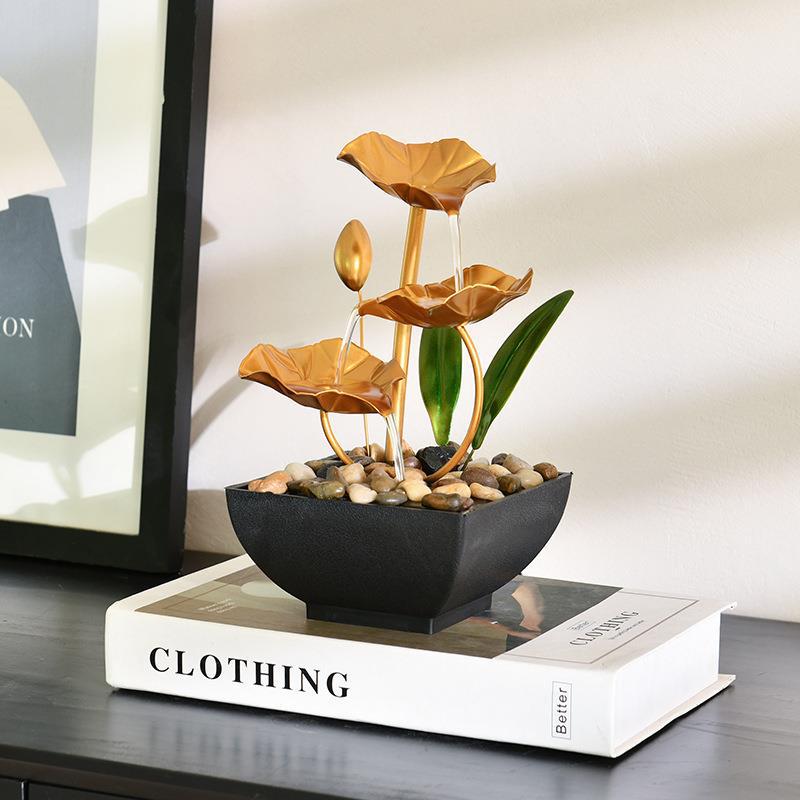 Cross-Border Home Furnishing Iron Flowing Water Fountain Office Desktop Flowing Water Ornaments Creative Home Decoration Dropshipping