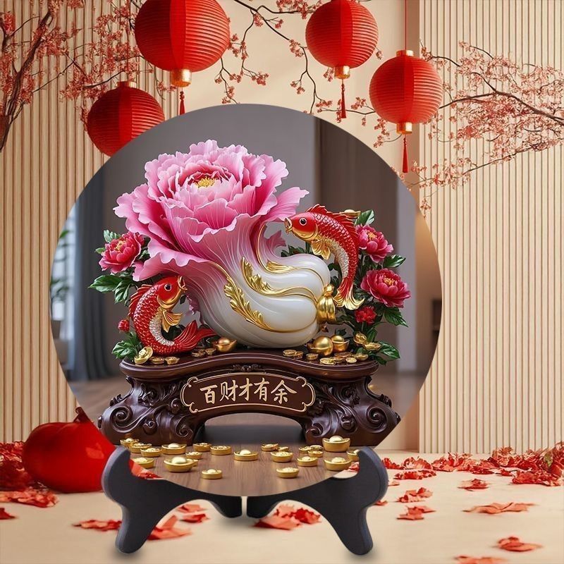 Koi Fish Symbolizing Wealth for Home Prosperity, Entrance Foyer, and Living Room Decoration