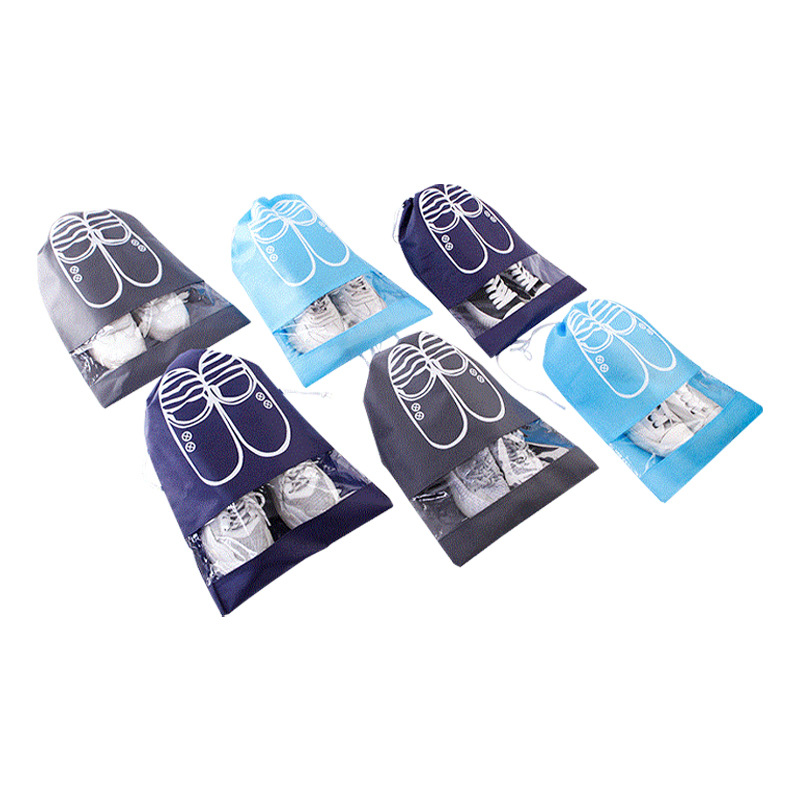 Non-woven shoes storage bag custom dustproof drawstring bezel travel portable shoe cover large capacity shoe bag custom