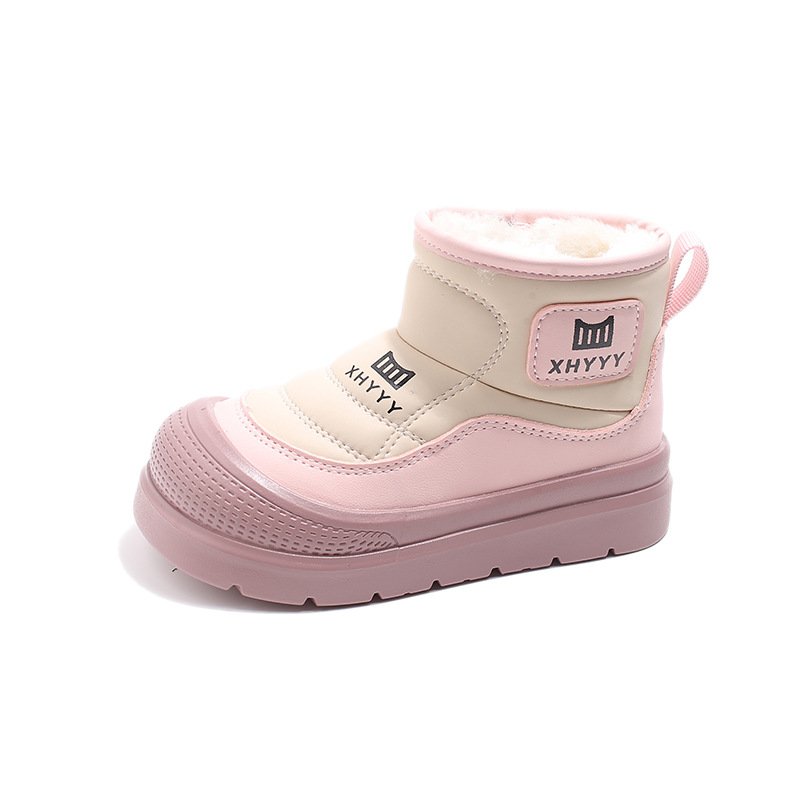 Girls' Snow Boots 2025 Winter Cold-Proof Kidsren's Cotton Boots Winter Versatile Fashionable Princess Cotton Boots for Middle and Large Kidsren