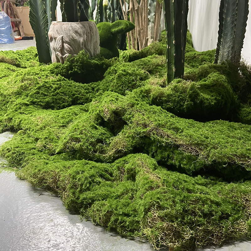 Симуляция мха газон мох для внутреннего ландшафта рис коричневый шелковый мох травяной неровный PE шелковый мох оптом