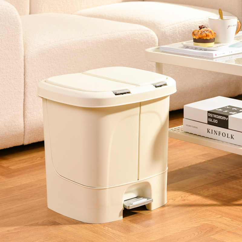 Customized Classified Trash Can Household Dry and Wet Separation Storage Bucket Foot Press Double-Open Sealed Cleaning Bucket Kitchen Waste Bucket