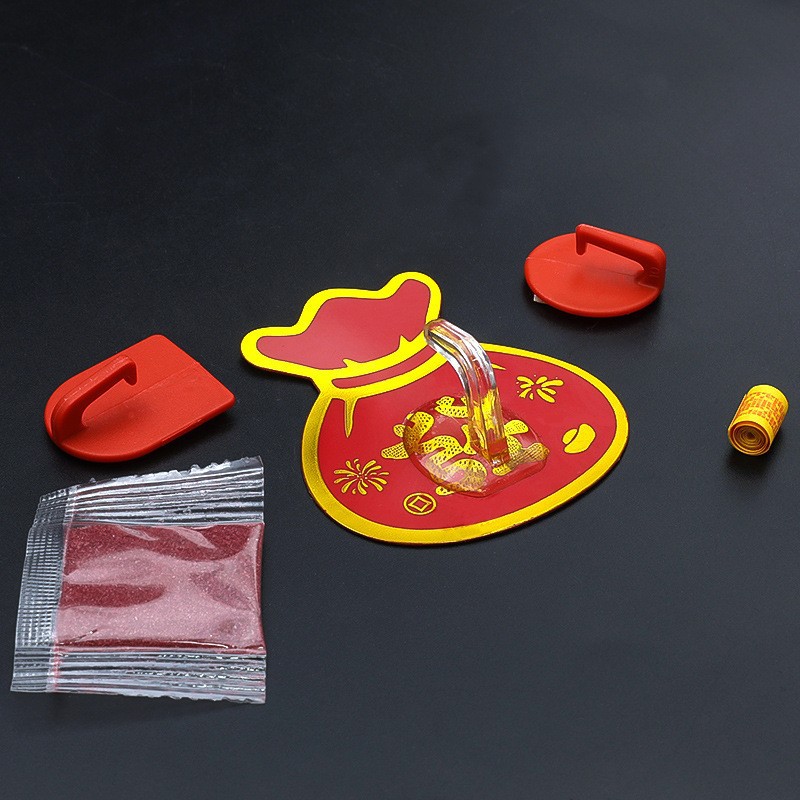 Красные самоклеящиеся крючки без сверления, бесследные крючки для различных небольших сертификатов и карт, подвески с монетами Пяти императоров, культурный и инновационный китайский стиль