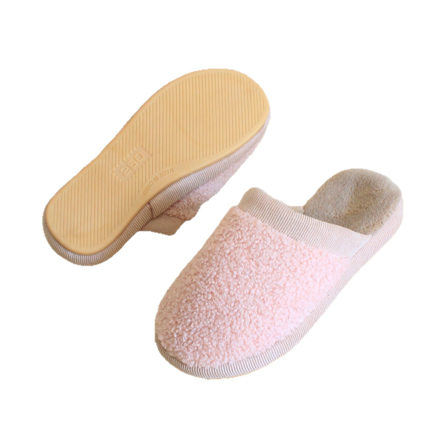 New Autumn and Winter Warm Home Women's Shoes Plush Couple Cotton Slippers Solid Color Indoor Slippers Comfortable and Simple