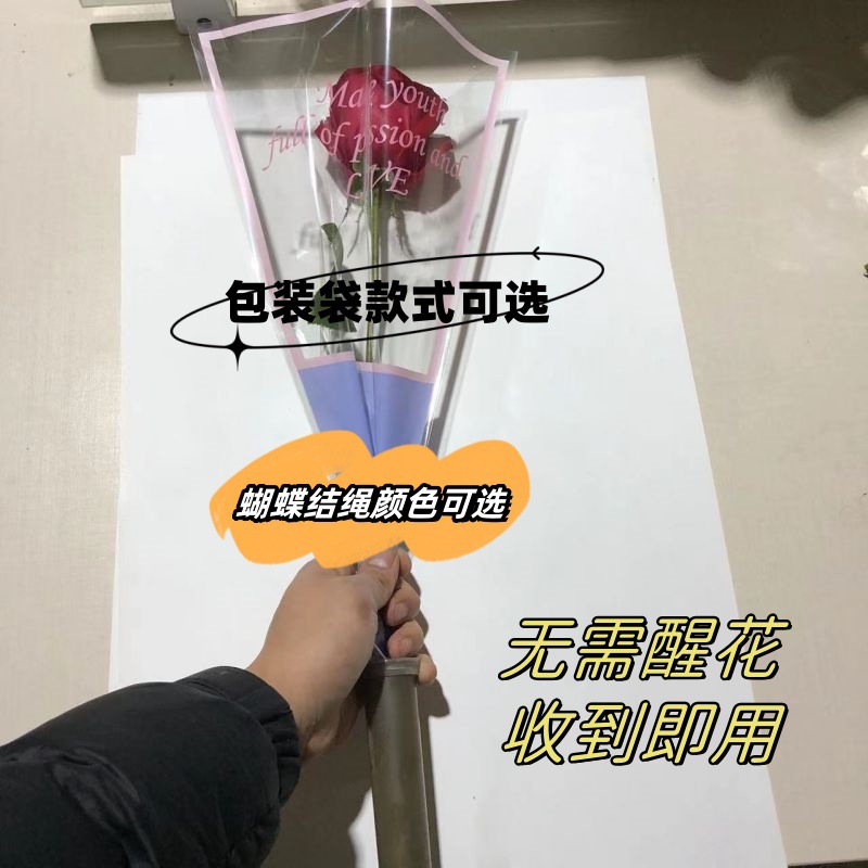 Customized Single Flower Rose, Single Carnation, Mother's Day, Chinese Valentine's Day, Teacher's Day Gift Bouquet, Customized Flowers