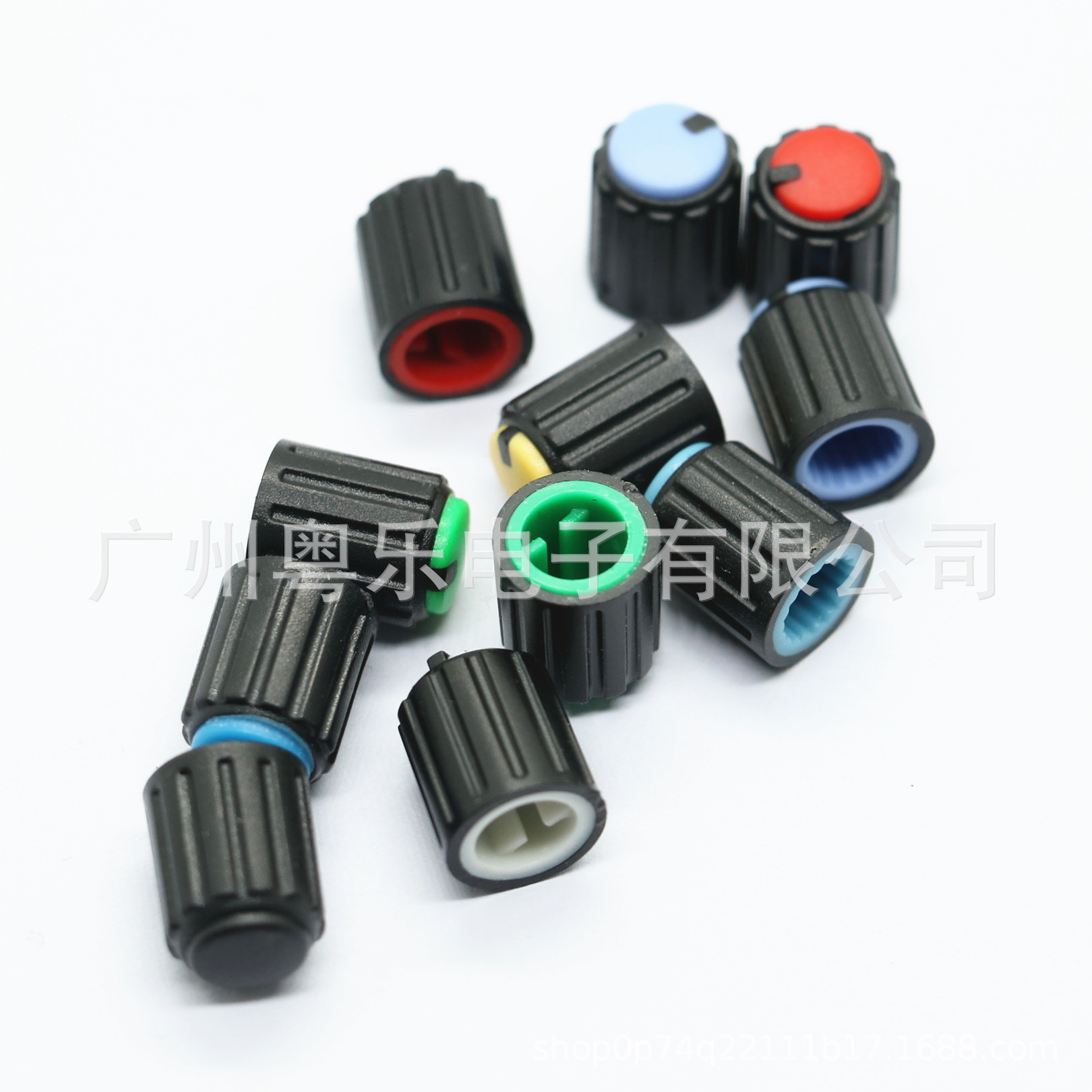 Two-Color Knob 10*12mm Small Volume Knob Adjustment Cap Flower Shaft 6mm Half-Axis Potentiometer Amplifier Audio Knob