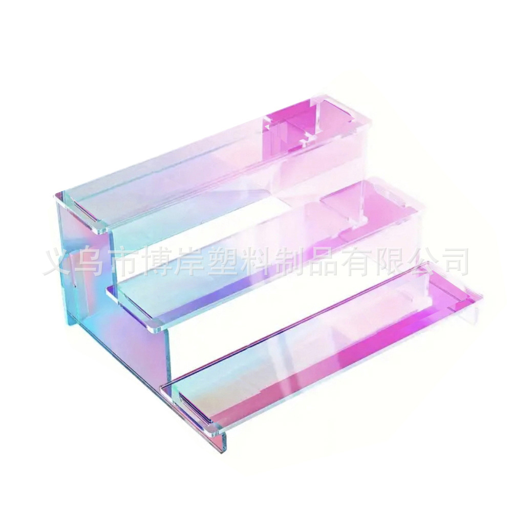 Cross-border colorful acrylic three-layer animation handmade ornaments display stand cosmetics perfume storage paper cup cake stand