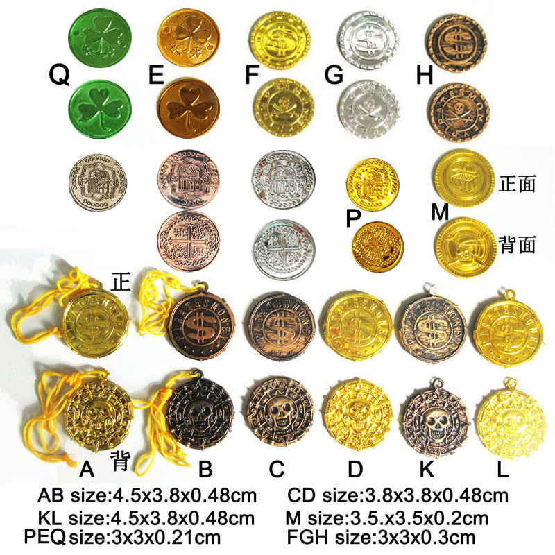 Кросс-браузерные пластиковые золотые монеты, фестивальные реквизиты, пиратская монета, череп, серебряная монета, американская золотая монета, имитация древней медной монеты, производитель Чэнхай