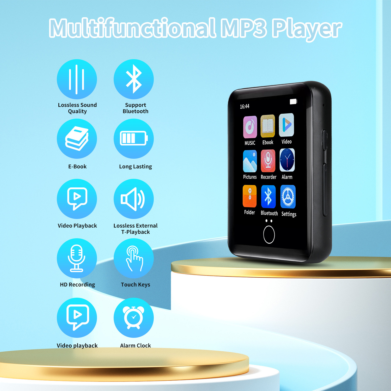 Factory wholesale mp3 player metal bluetooth touch screen mp4 student music walkman to read novels outside mp5