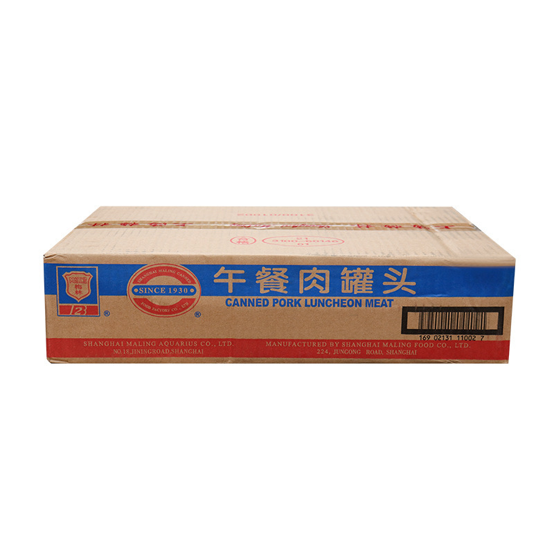 Shanghai Meilin Canned Lunch Meat 340g Spicy Hot Pot Catering Ingredients Convenient Instant Canned Pork Wholesale