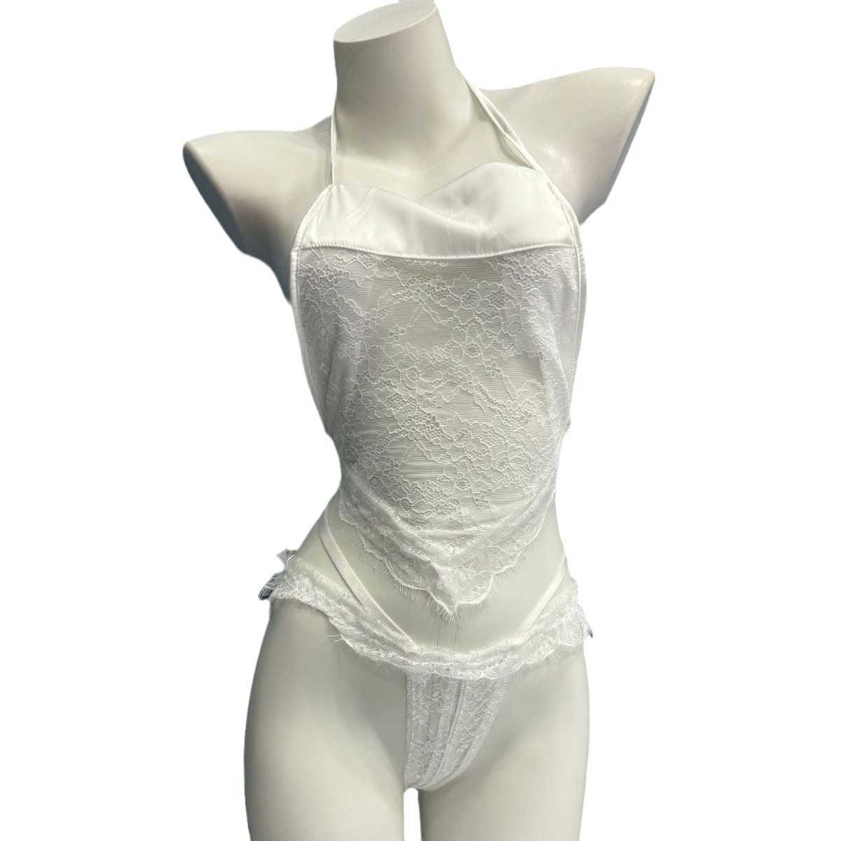 Love like sexy lingerie sexy bellyband crisp milk peony lace open file non-release lace neck 5596