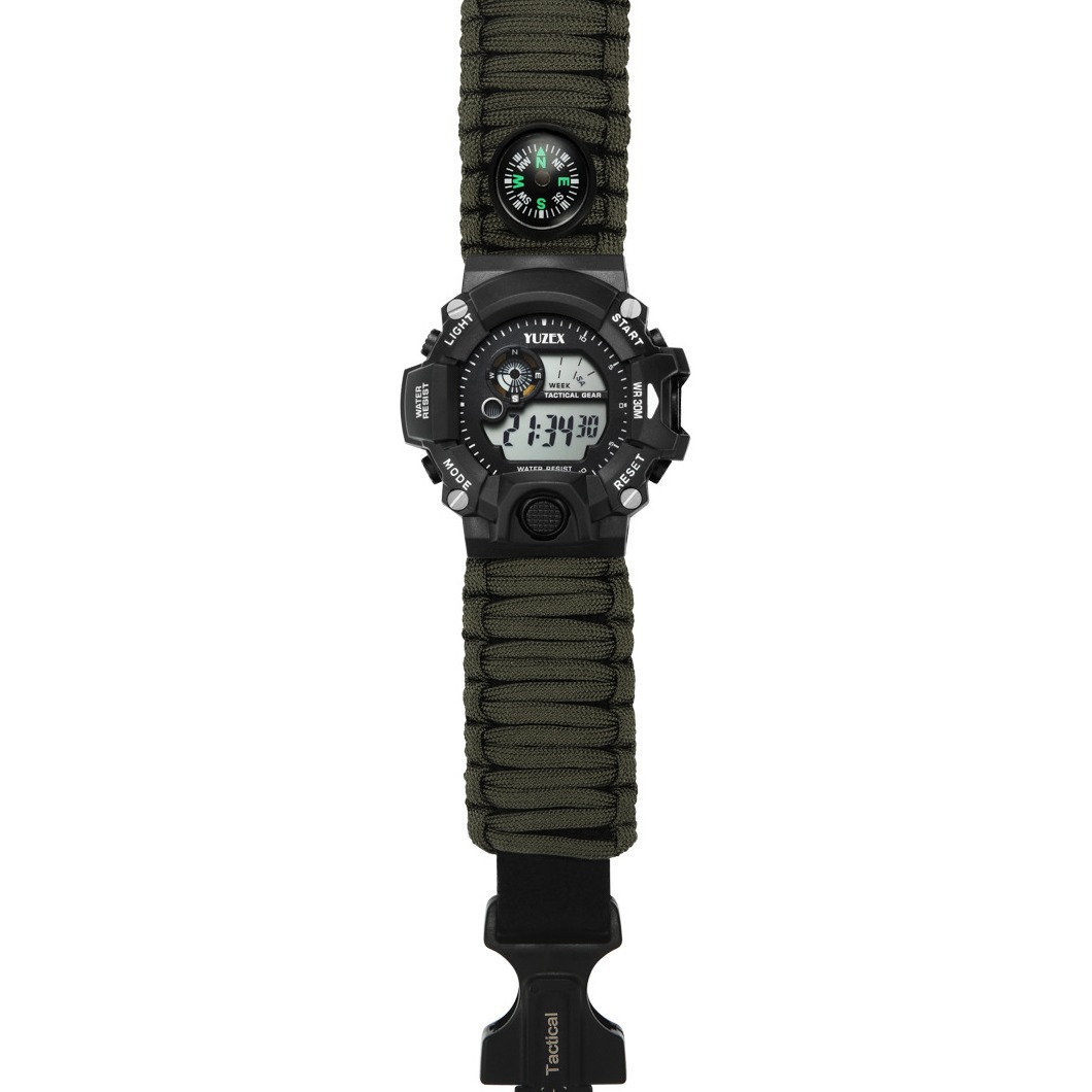 Paracord Waterproof Watch Multifunctional Outdoor Survival Paracord Bracelet Adjustable Outdoor Camping Adventure Bracelet