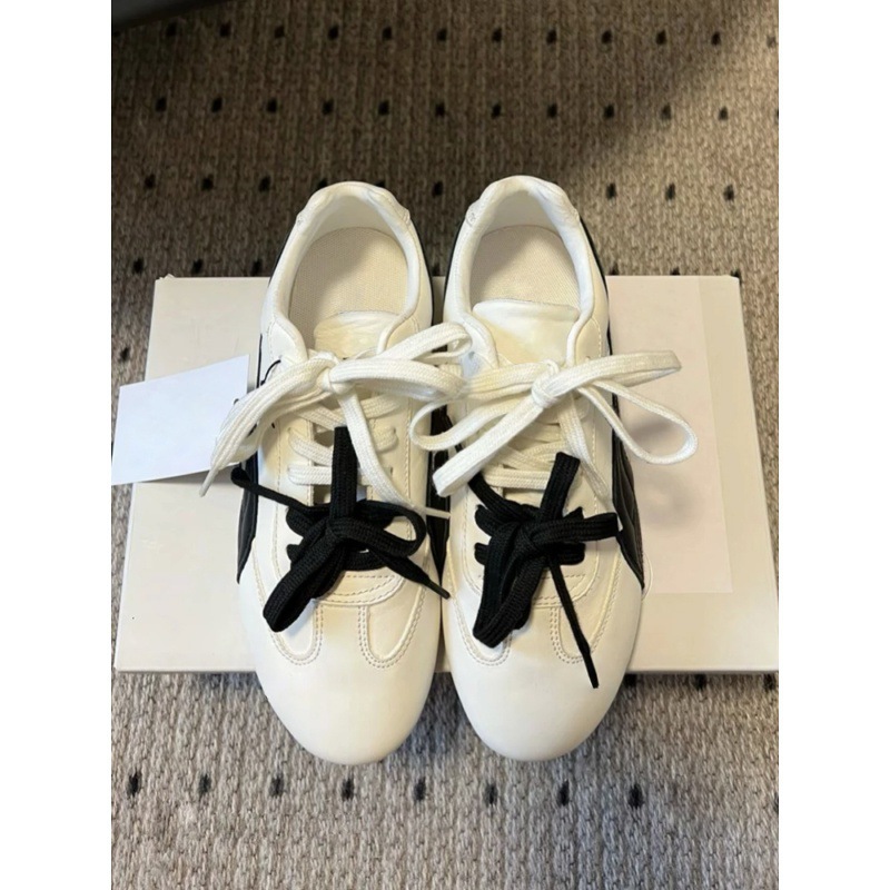 Rose Collaboration Genuine Leather Racing Shoes 2025 New Retro Color-Blocking Training Shoes Flat Lace-Up Sneakers