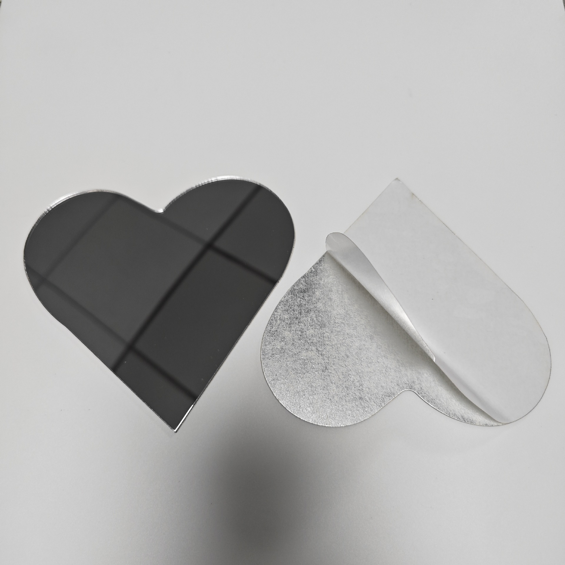 Customized Pc Lens Semi-Transparent Double-Sided Mirror Adhesive Toy Plastic Mirror Special-Shaped Cosmetic Box Hd Mirror Petg Reflector