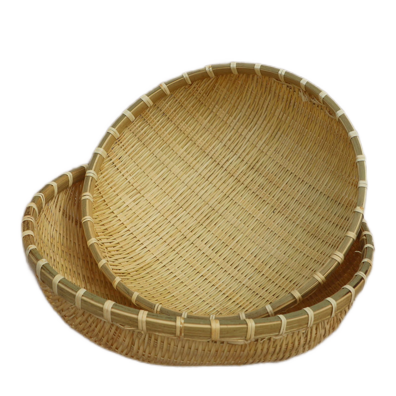Bamboo Woven Dustpan, Steamed Bun Storage Basket, Bamboo Woven Basket, Bamboo Woven Basket for Washing Vegetables, Draining, Rice Washing Basket, Fruit Basket, Small Basket