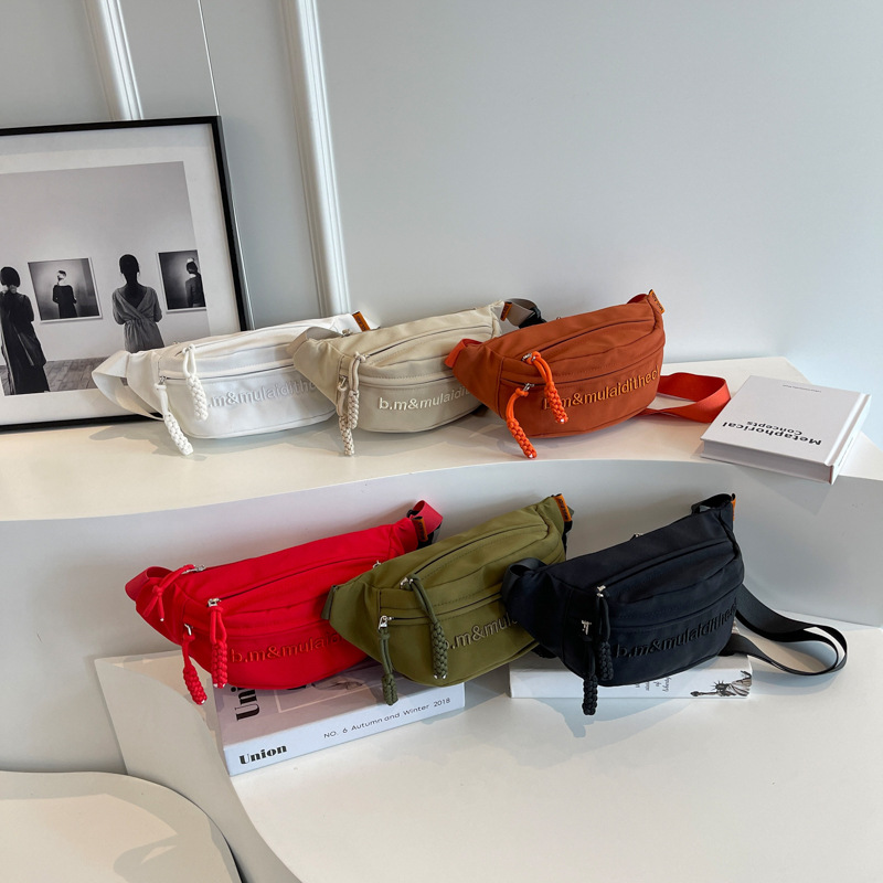 2024 New Arrival Chest Bag Men's and Women's Ins Fashionable Crossbody Bag Trendy Simple All-Match Sports Waist Bag Student Satchel Three-Layer