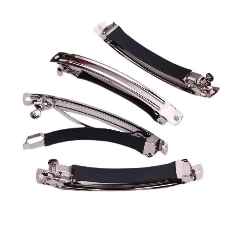 Non-slip three-piece leather spring clip automatic hairpin clip spring clip diy jewelry accessories wholesale
