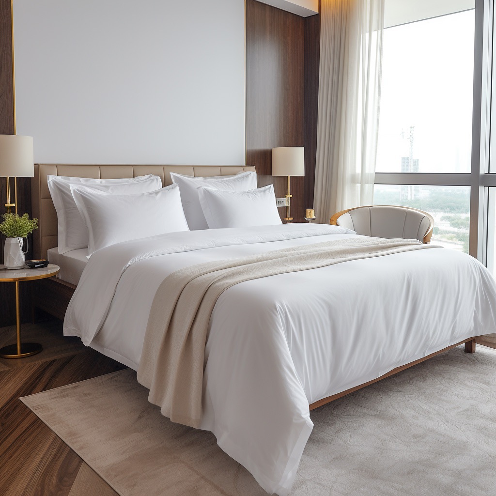 Комплект постельного белья из четырех предметов для отеля, 100% хлопок, простынь, покрывало, наволочка