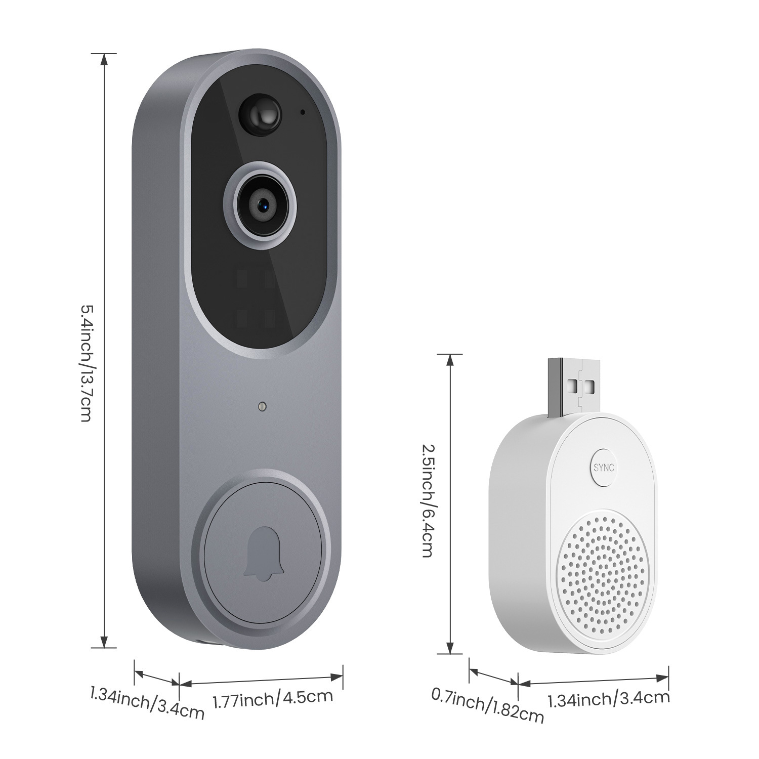 Cross-Border Popular Smart Doorbell, Video Doorbell, Wireless Doorbell, Smart Home Security Surveillance Camera for Home Use