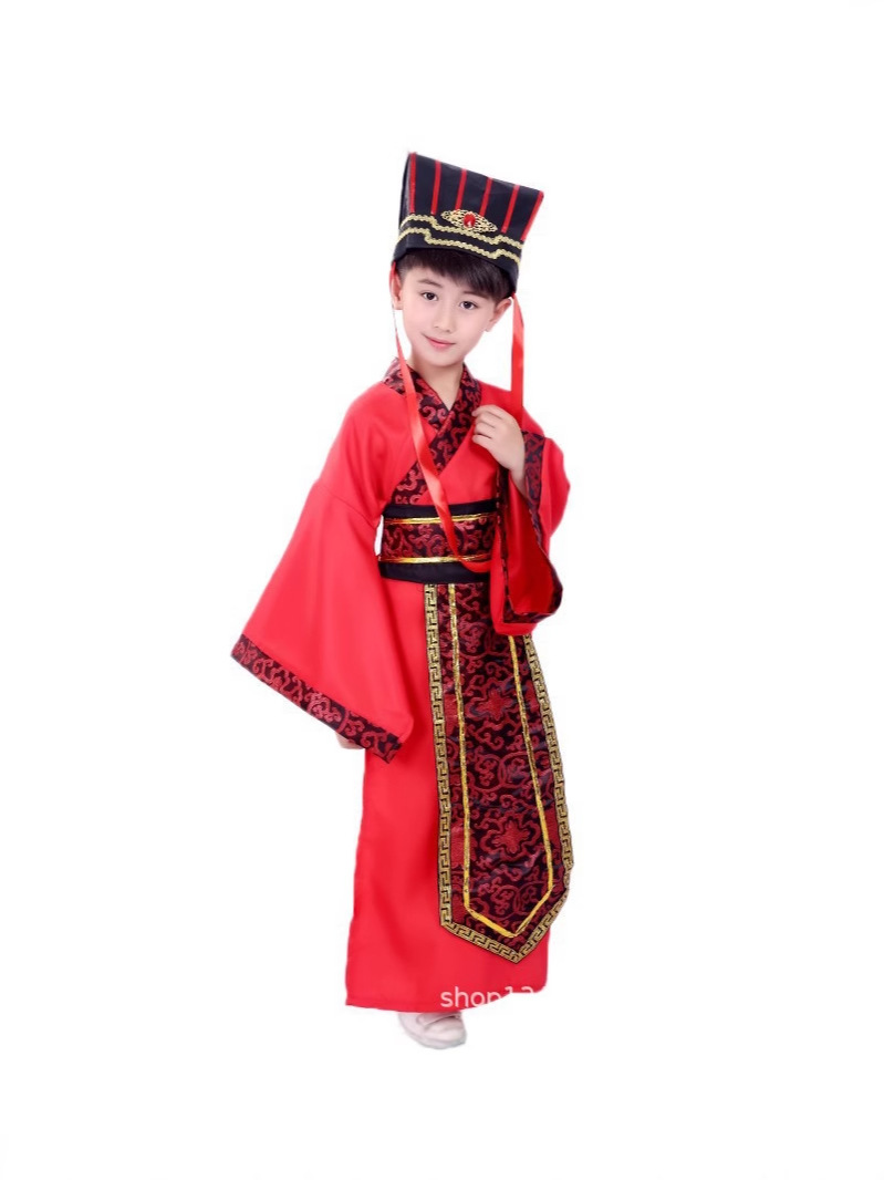 Children's Three Kingdoms Performance Costumes, Spring & Fall Han Dynasty, Boys' Textbook Drama Costumes, Zhuge Liang, Cao Cao, Lu Su, Male