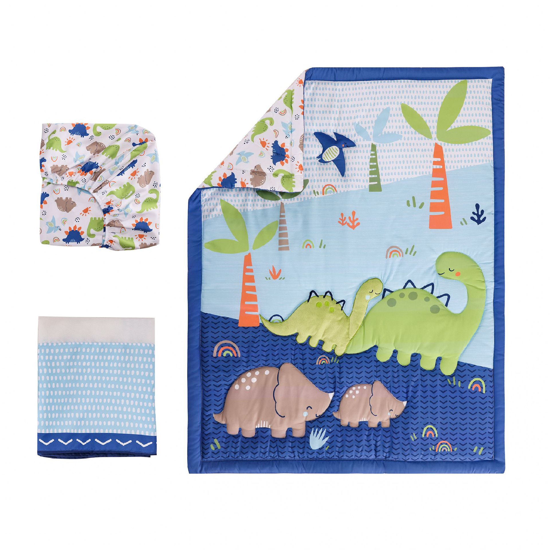 Foreign trade factory cross-border newborn set children's quilt bed hat single bed skirt infant bedding three-piece set