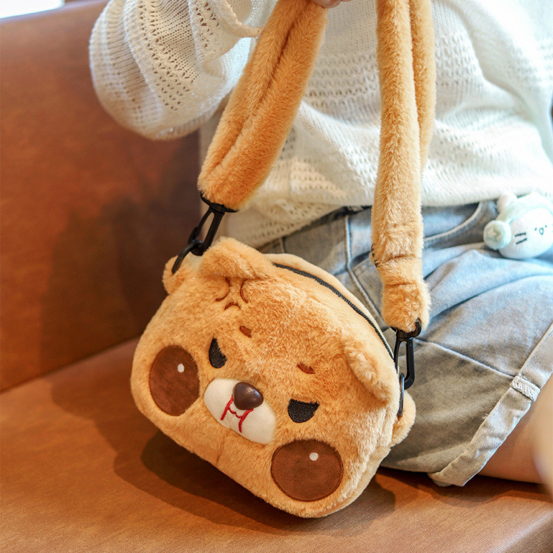 Fuyou Plush Shoulder Handbag Fat Fruit and His Friends Series Barji Decorative Storage Cover Plush Backpack