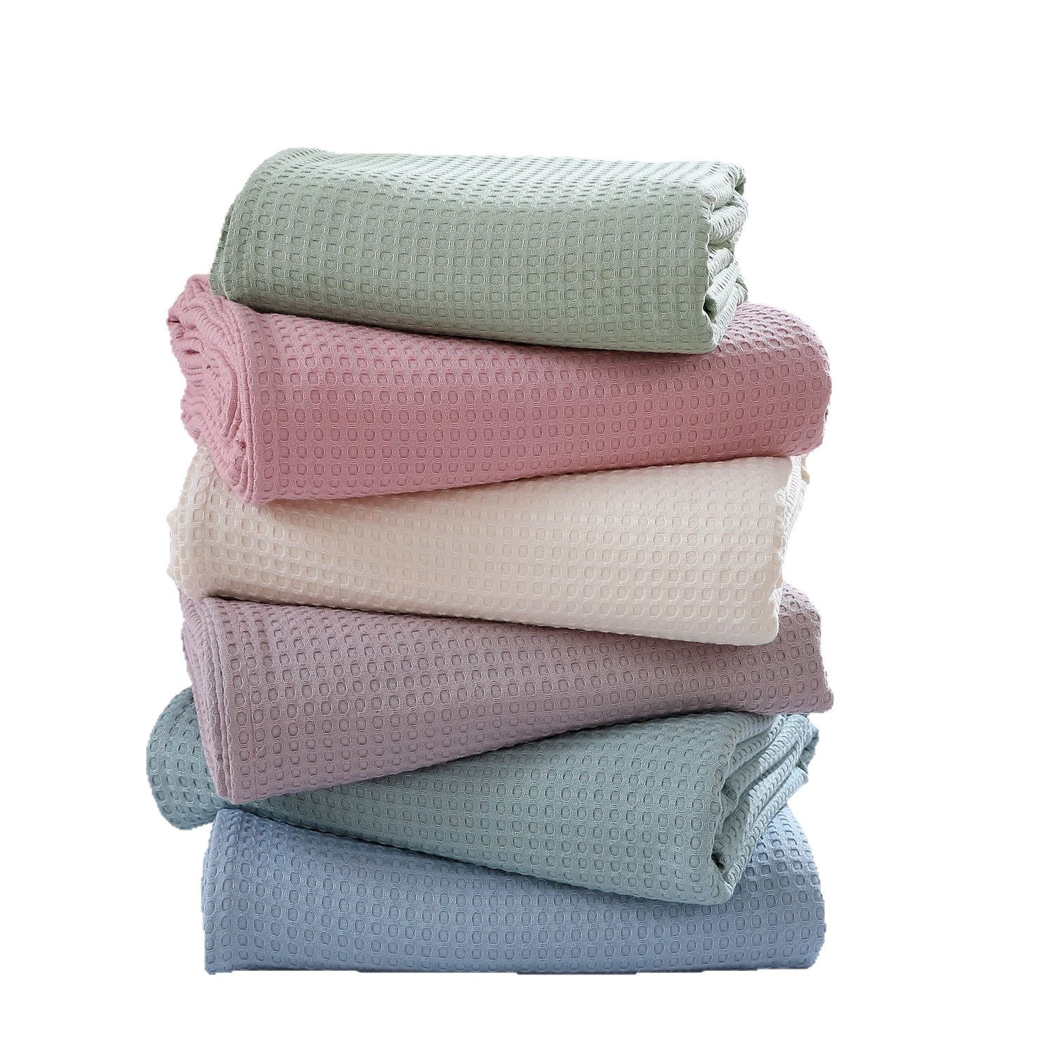 Waffle Blanket Amazon Cross-Border Bamboo Fiber Blanket Solid Color Pineapple Check Sofa Blanket Air Conditioning Blanket Nap Blanket