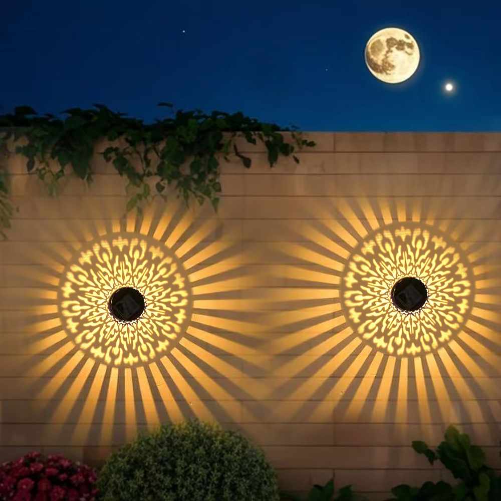 Solar Outdoor Wall Lamp Waterproof Spotlight Balcony Sensor Garden Lamp House Gate Iron Wall Hanging Lantern Lamp