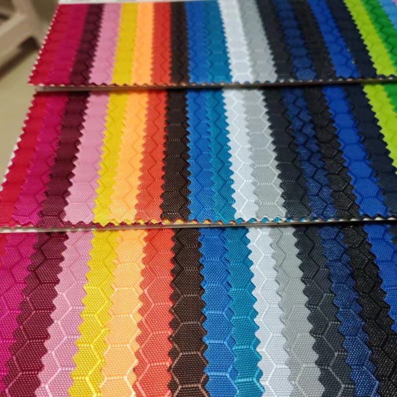 Big football PU coated tarpaulin polyester luggage handbag fabric nylon cloth new factory in stock