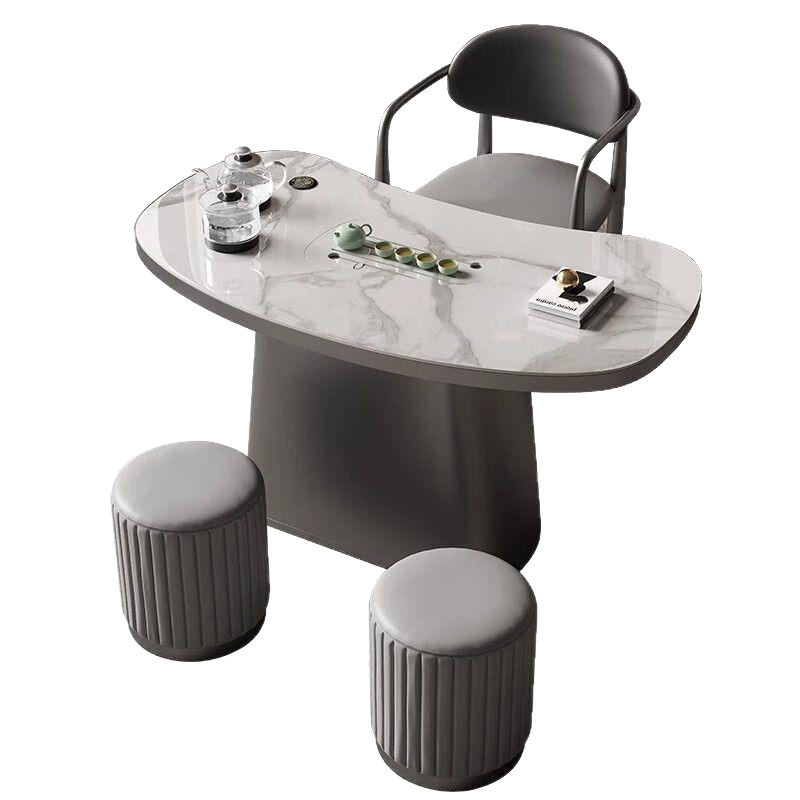 Ql Slate Tea Table Small Apartment Balcony Tea Table and Chair Combination Simple Household Kettle Embedded Integrated Tea Making