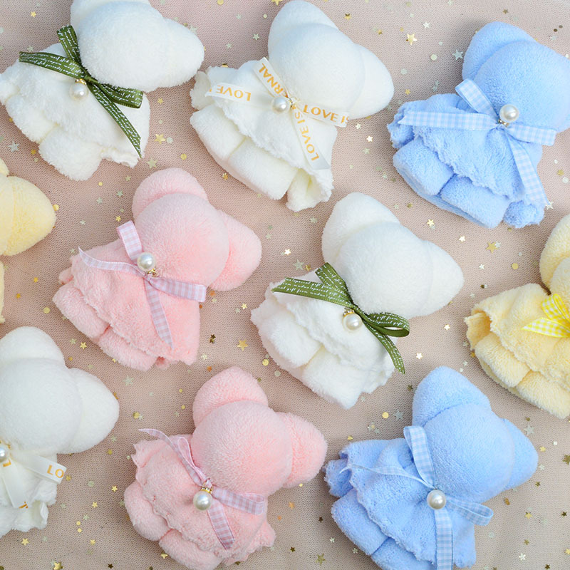 Bear Towel Souvenir Wedding Celebration Gift Shop Wedding Candy National Day Mid-Autumn Festival Gift Items Gift Box Coral Fleece Material